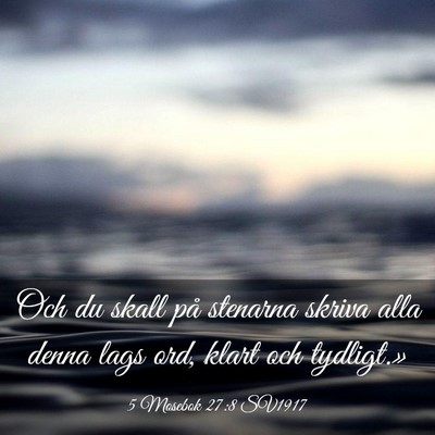 Picture 03 - 5 Mosebok 27:8 SV1917 - Och du skall på stenarna skriva alla denna lags - Bible Verse Picture
