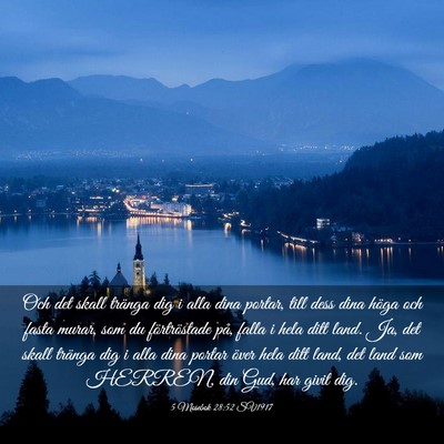 Picture 03 - 5 Mosebok 28:52 SV1917 - Och det skall tränga dig i alla dina portar, - Bible Verse Picture