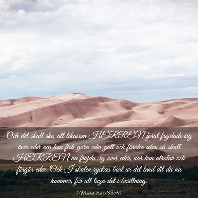 Picture 03 - 5 Mosebok 28:63 SV1917 - Och det skall ske, att likasom HERREN förut - Bible Verse Picture
