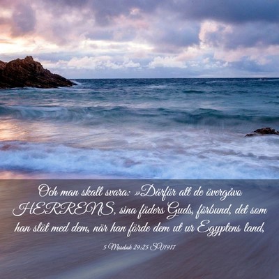 Picture 03 - 5 Mosebok 29:25 SV1917 - Och man skall svara: »Därför att de övergåvo - Bible Verse Picture