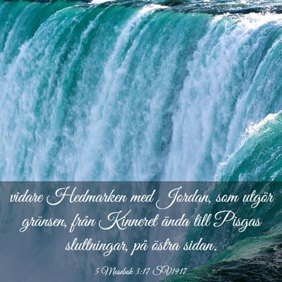 Picture 03 - 5 Mosebok 3:17 SV1917 - vidare Hedmarken med Jordan, som utgör gränsen, - Bible Verse Picture
