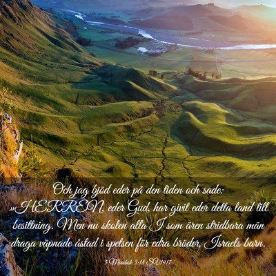 Picture 03 - 5 Mosebok 3:18 SV1917 - Och jag bjöd eder på den tiden och sade: - Bible Verse Picture