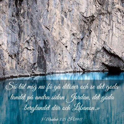 Picture 03 - 5 Mosebok 3:25 SV1917 - Så låt mig nu få gå ditöver och se det goda - Bible Verse Picture