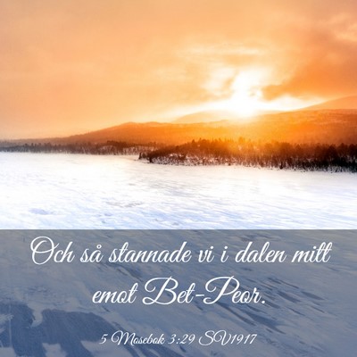 Picture 03 - 5 Mosebok 3:29 SV1917 - Och så stannade vi i dalen mitt emot - Bible Verse Picture