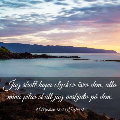 Picture 03 - 5 Mosebok 32:23 SV1917 - Jag skall hopa olyckor över dem, alla mina pilar - Bible Verse Picture