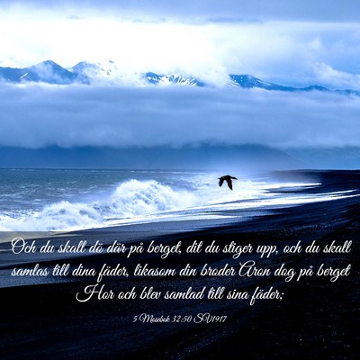 Picture 03 - 5 Mosebok 32:50 SV1917 - Och du skall dö där på berget, dit du stiger - Bible Verse Picture