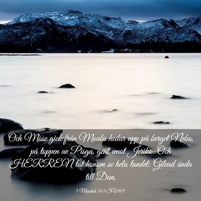 Picture 03 - 5 Mosebok 34:1 SV1917 - Och Mose gick från Moabs hedar upp på berget - Bible Verse Picture