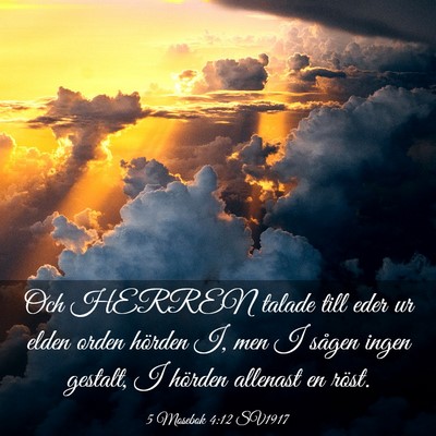 Picture 03 - 5 Mosebok 4:12 SV1917 - Och HERREN talade till eder ur elden orden - Bible Verse Picture