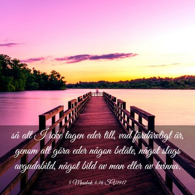 Picture 03 - 5 Mosebok 4:16 SV1917 - så att I icke tagen eder till, vad fördärvligt - Bible Verse Picture