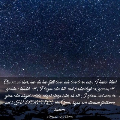 Picture 03 - 5 Mosebok 4:25 SV1917 - Om nu så sker, när du har fått barn och - Bible Verse Picture