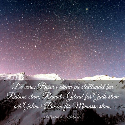 Picture 03 - 5 Mosebok 4:43 SV1917 - De voro: Beser i öknen på slättlandet för - Bible Verse Picture