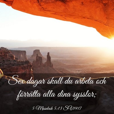 Picture 03 - 5 Mosebok 5:13 SV1917 - Sex dagar skall du arbeta och förrätta alla - Bible Verse Picture