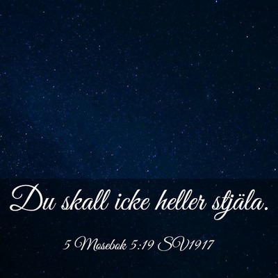 Picture 03 - 5 Mosebok 5:19 SV1917 - Du skall icke heller - Bible Verse Picture