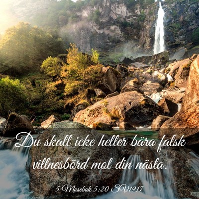 Picture 03 - 5 Mosebok 5:20 SV1917 - Du skall icke heller bära falsk vittnesbörd mot - Bible Verse Picture