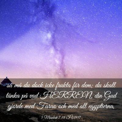 Picture 03 - 5 Mosebok 7:18 SV1917 - så må du dock icke frukta för dem; du skall - Bible Verse Picture