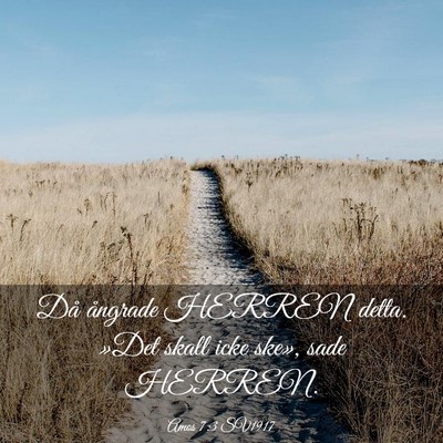 Picture 03 - Amos 7:3 SV1917 - Då ångrade HERREN detta. »Det skall icke - Bible Verse Picture
