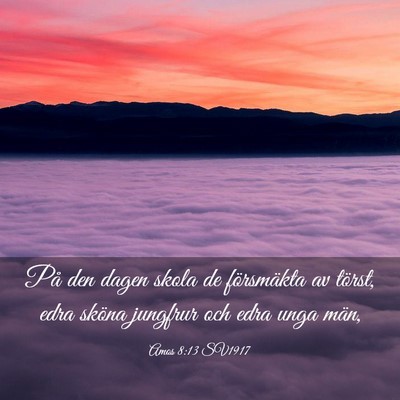 Picture 03 - Amos 8:13 SV1917 - På den dagen skola de försmäkta av törst, - Bible Verse Picture
