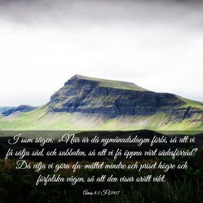Picture 03 - Amos 8:5 SV1917 - I som sägen: »När är då nymånadsdagen - Bible Verse Picture