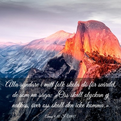 Picture 03 - Amos 9:10 SV1917 - Alla syndare i mitt folk skola dö för svärdet, - Bible Verse Picture