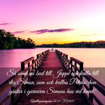 Picture 03 - Apostlagärningarna 10:32 SV1917 - Så sänd nu bud till Joppe och kalla till dig - Bible Verse Picture