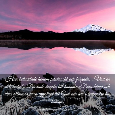 Picture 03 - Apostlagärningarna 10:4 SV1917 - Han betraktade honom förskräckt och frågade: - Bible Verse Picture