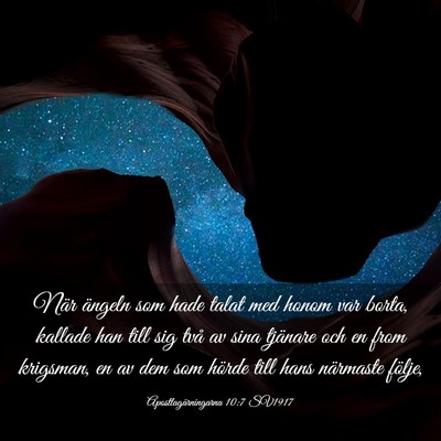 Picture 03 - Apostlagärningarna 10:7 SV1917 - När ängeln som hade talat med honom var borta, - Bible Verse Picture