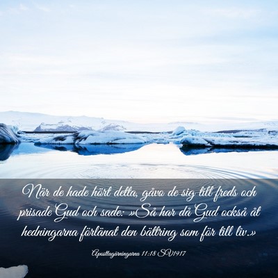 Picture 03 - Apostlagärningarna 11:18 SV1917 - När de hade hört detta, gåvo de sig till freds - Bible Verse Picture