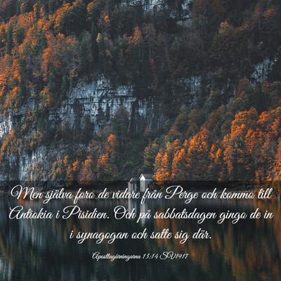 Picture 03 - Apostlagärningarna 13:14 SV1917 - Men själva foro de vidare från Perge och kommo - Bible Verse Picture