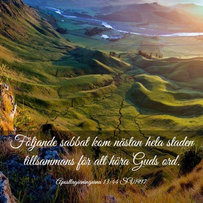 Picture 03 - Apostlagärningarna 13:44 SV1917 - Följande sabbat kom nästan hela staden - Bible Verse Picture