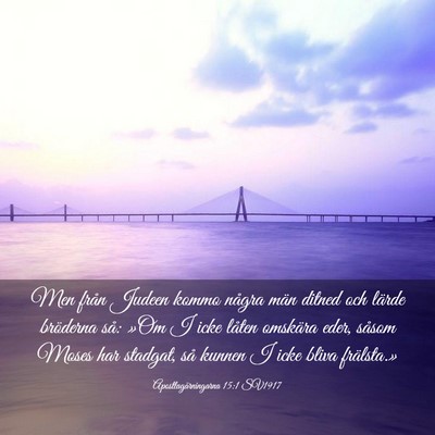 Picture 03 - Apostlagärningarna 15:1 SV1917 - Men från Judeen kommo några män ditned och - Bible Verse Picture