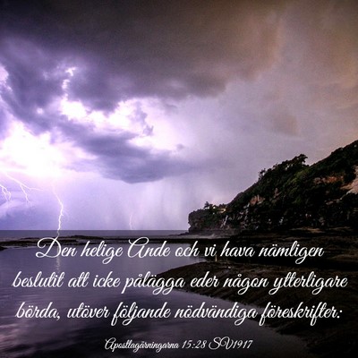 Picture 03 - Apostlagärningarna 15:28 SV1917 - Den helige Ande och vi hava nämligen beslutit - Bible Verse Picture