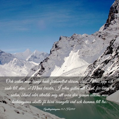 Picture 03 - Apostlagärningarna 15:7 SV1917 - Och sedan man länge hade förhandlat därom, - Bible Verse Picture