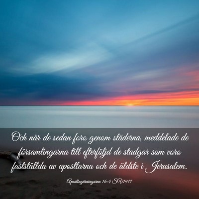 Picture 03 - Apostlagärningarna 16:4 SV1917 - Och när de sedan foro genom städerna, meddelade - Bible Verse Picture