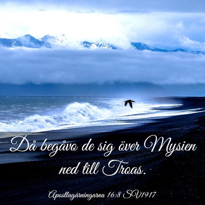 Picture 03 - Apostlagärningarna 16:8 SV1917 - Då begåvo de sig över Mysien ned till - Bible Verse Picture