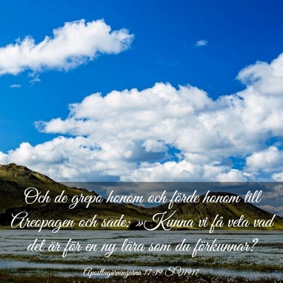 Picture 03 - Apostlagärningarna 17:19 SV1917 - Och de grepo honom och förde honom till - Bible Verse Picture