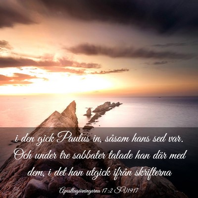 Picture 03 - Apostlagärningarna 17:2 SV1917 - i den gick Paulus in, såsom hans sed var. Och - Bible Verse Picture
