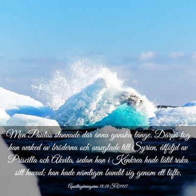 Picture 03 - Apostlagärningarna 18:18 SV1917 - Men Paulus stannade där ännu ganska länge. - Bible Verse Picture