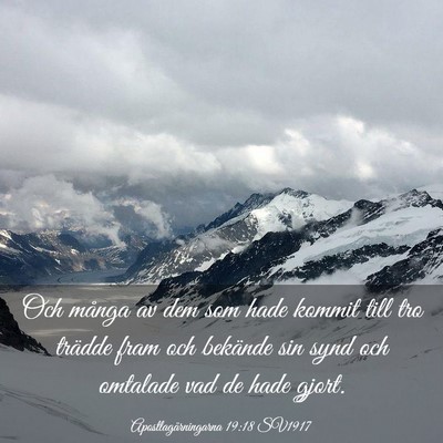 Picture 03 - Apostlagärningarna 19:18 SV1917 - Och många av dem som hade kommit till tro - Bible Verse Picture