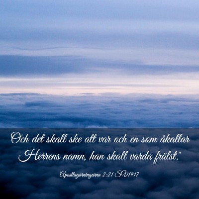 Picture 03 - Apostlagärningarna 2:21 SV1917 - Och det skall ske att var och en som åkallar - Bible Verse Picture