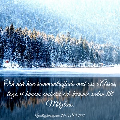 Picture 03 - Apostlagärningarna 20:14 SV1917 - Och när han sammanträffade med oss i Assos, - Bible Verse Picture