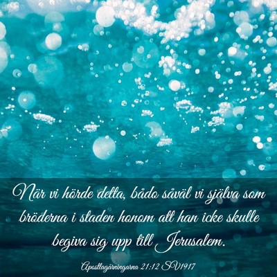 Picture 03 - Apostlagärningarna 21:12 SV1917 - När vi hörde detta, bådo såväl vi själva - Bible Verse Picture