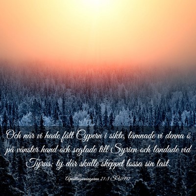 Picture 03 - Apostlagärningarna 21:3 SV1917 - Och när vi hade fått Cypern i sikte, lämnade - Bible Verse Picture