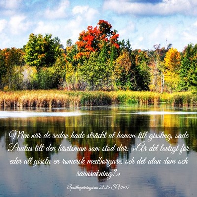 Picture 03 - Apostlagärningarna 22:25 SV1917 - Men när de redan hade sträckt ut honom till - Bible Verse Picture
