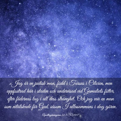 Picture 03 - Apostlagärningarna 22:3 SV1917 - »Jag är en judisk man, född i Tarsus i - Bible Verse Picture