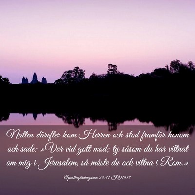 Picture 03 - Apostlagärningarna 23:11 SV1917 - Natten därefter kom Herren och stod framför - Bible Verse Picture