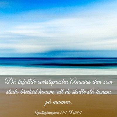 Picture 03 - Apostlagärningarna 23:2 SV1917 - Då befallde översteprästen Ananias dem som - Bible Verse Picture