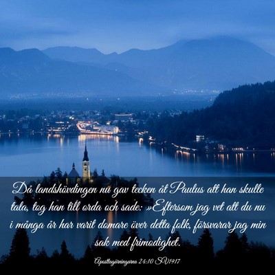 Picture 03 - Apostlagärningarna 24:10 SV1917 - Då landshövdingen nu gav tecken åt Paulus att - Bible Verse Picture