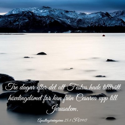 Picture 03 - Apostlagärningarna 25:1 SV1917 - Tre dagar efter det att Festus hade tillträtt - Bible Verse Picture