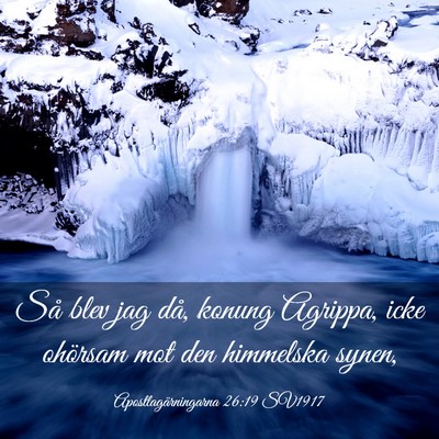 Picture 03 - Apostlagärningarna 26:19 SV1917 - Så blev jag då, konung Agrippa, icke ohörsam - Bible Verse Picture