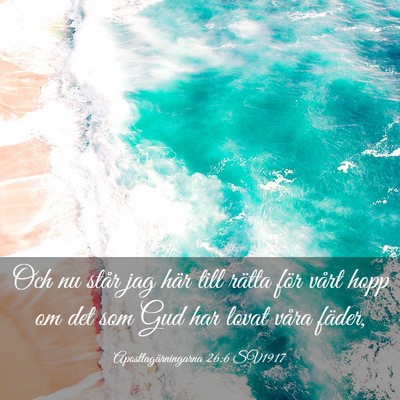 Picture 03 - Apostlagärningarna 26:6 SV1917 - Och nu står jag här till rätta för vårt hopp - Bible Verse Picture